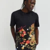 Clearance Osaka Front Print Short Sleeve Tee - Black Graphic Tees