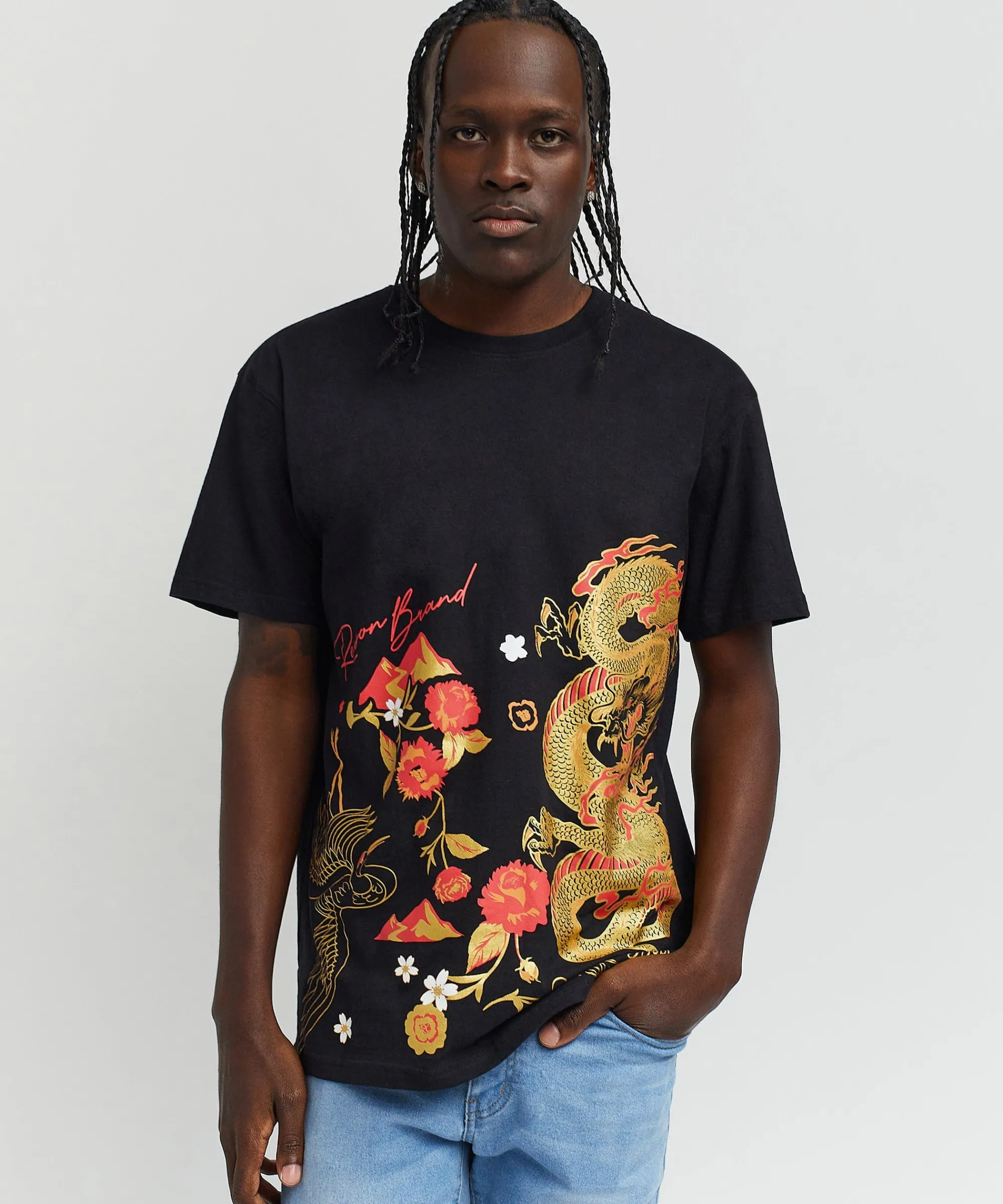 osaka_front_print_short_sleeve_tee__black_1.webp Clearance Osaka Front Print Short Sleeve Tee - Black Graphic Tees