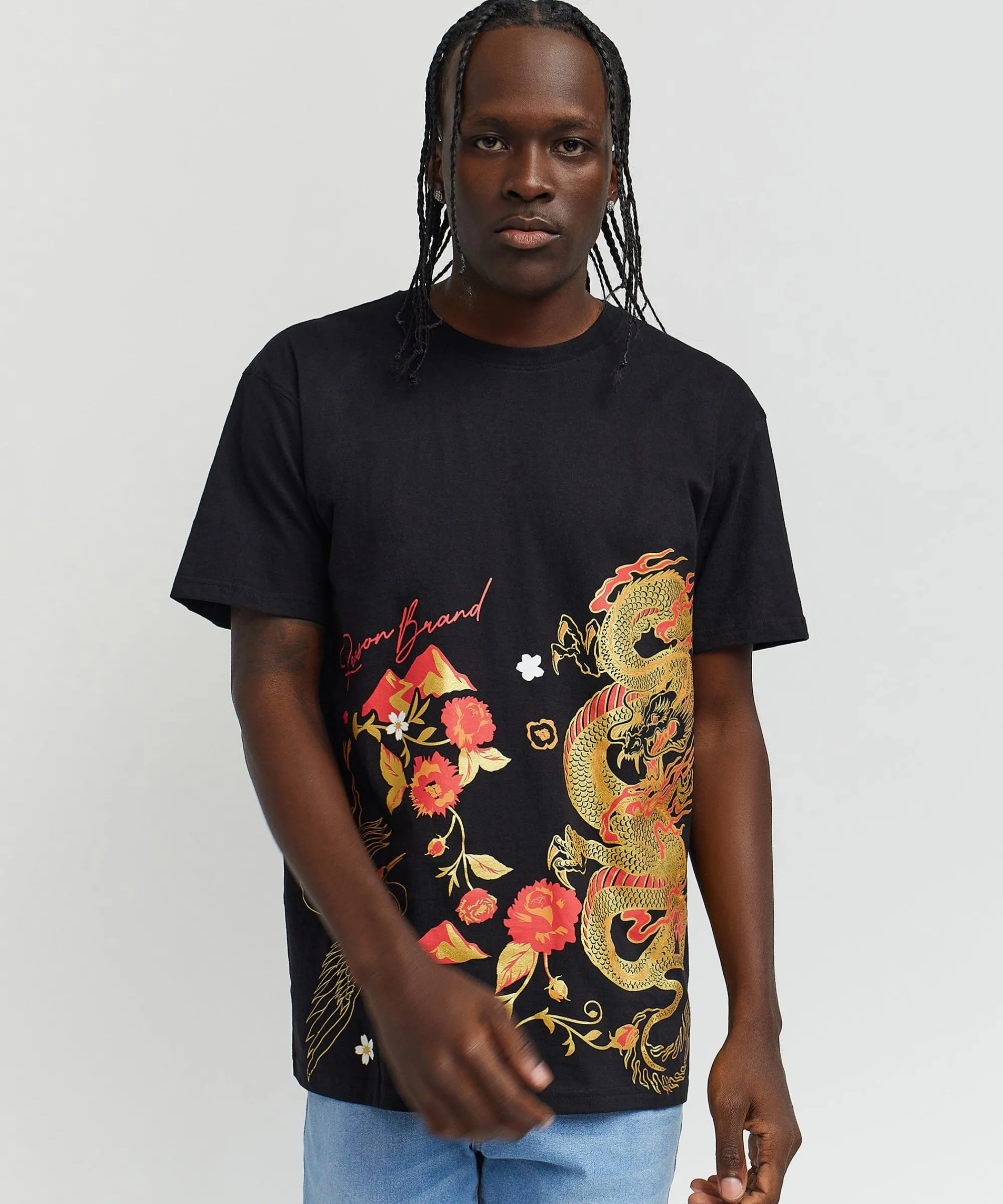 osaka_front_print_short_sleeve_tee__black_3.webp Clearance Osaka Front Print Short Sleeve Tee - Black Graphic Tees