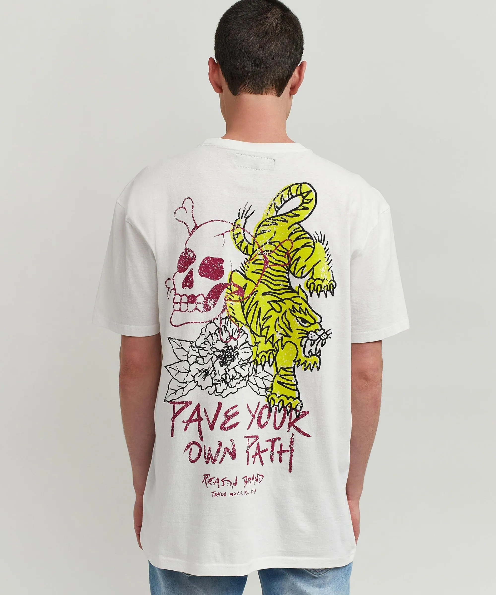 pave_your_own_path_short_sleeve_graphic_print_embroidered_detail_tee__white_0.webp Best Sale Pave Your Own Path Short Sleeve Graphic Print Embroidered Detail Tee - White Graphic Tees