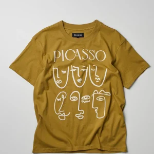 New Picasso Faces Short Sleeve Tee - Khaki Graphic Tees