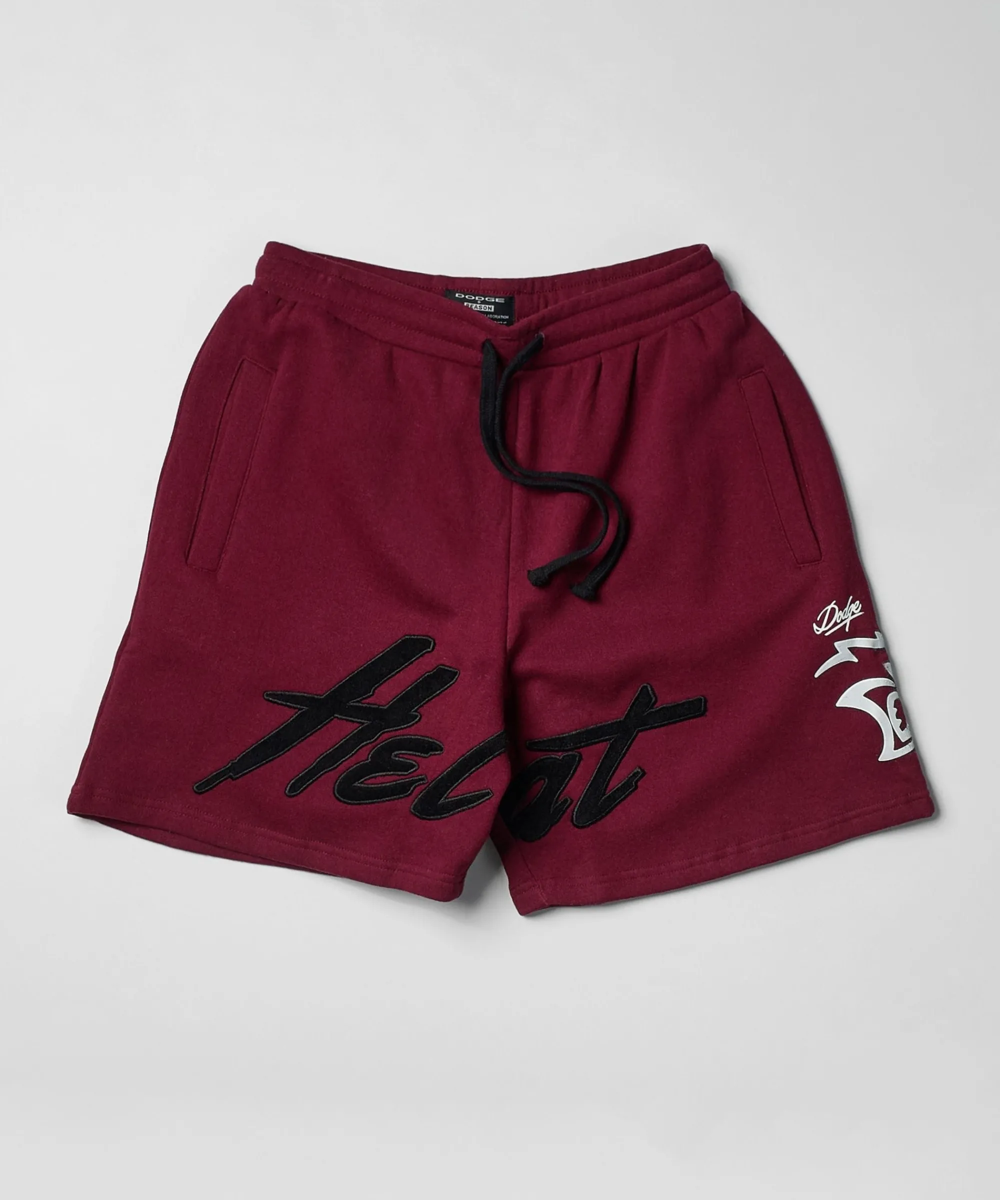 plus_size_hellcat_fleece_shorts__burgundy_0.webp Shop Plus Size Hellcat Fleece Shorts - Burgundy Shorts
