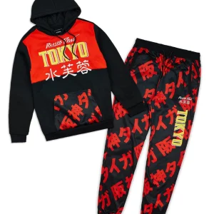 Outlet Plus Size Kanji Tokyo Fleece Hood Jogger Set Hoodies | Hoodies