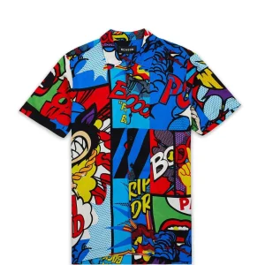 Store Plus Size Money Drip Allover Print Short Sleeve Shirt Button Downs