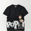 Store Plus Size Popeye Side Print Short Sleeve Tee - Black Graphic Tees