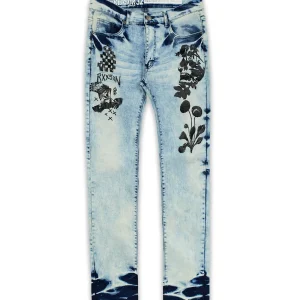 Shop Plus Size Reach Graphic Print Light Wash Jeans Denim Jeans | Denim