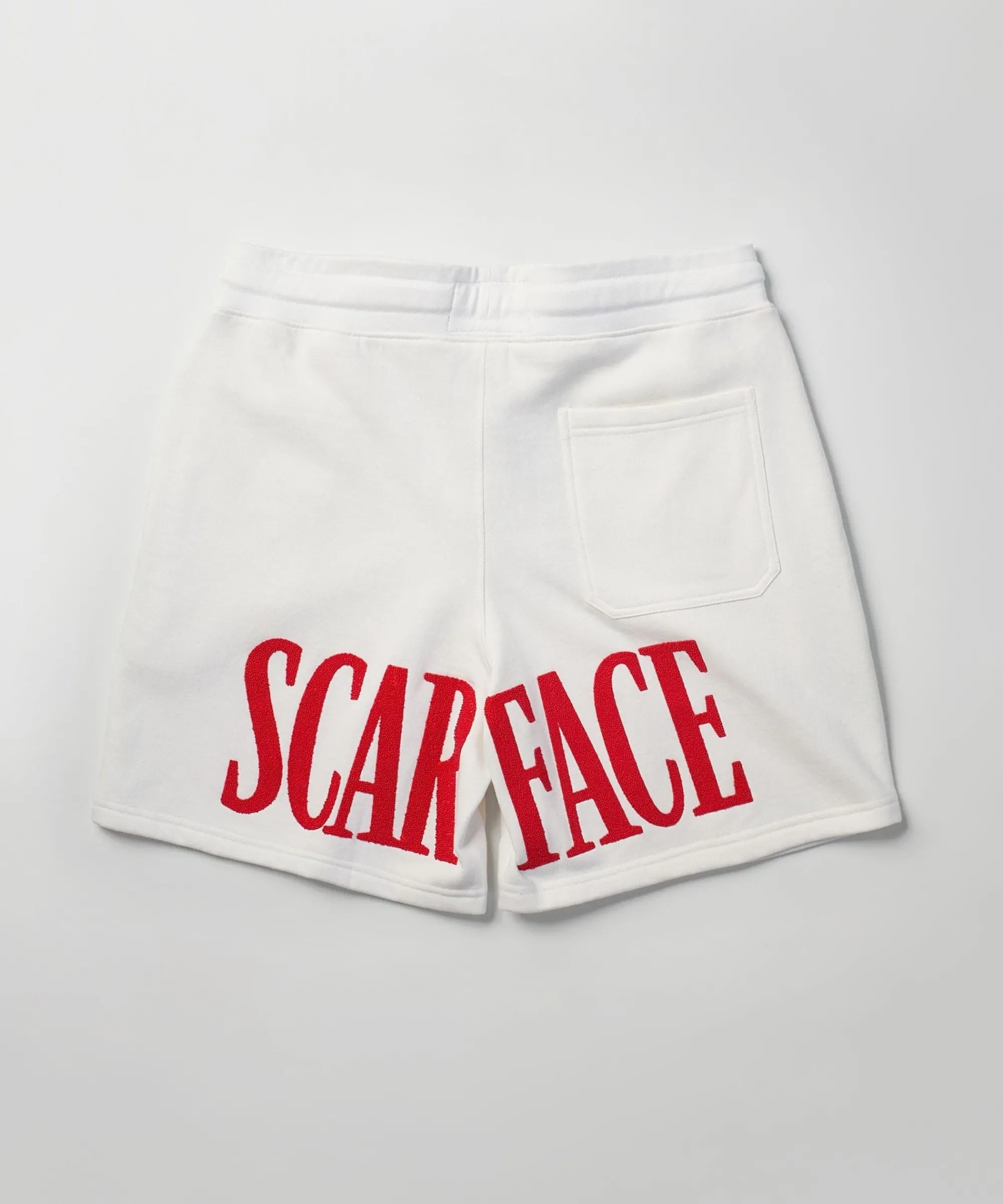 Outlet Plus Size Scarface Fleece Glitter Sugar Print Shorts - White Shorts