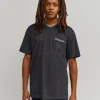 New Pocket Stripe Contrast Short Sleeve Tee - Charcoal Graphic Tees