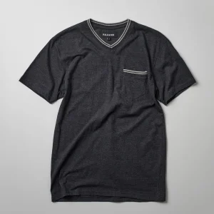 New Pocket Stripe Contrast Short Sleeve Tee - Charcoal Graphic Tees