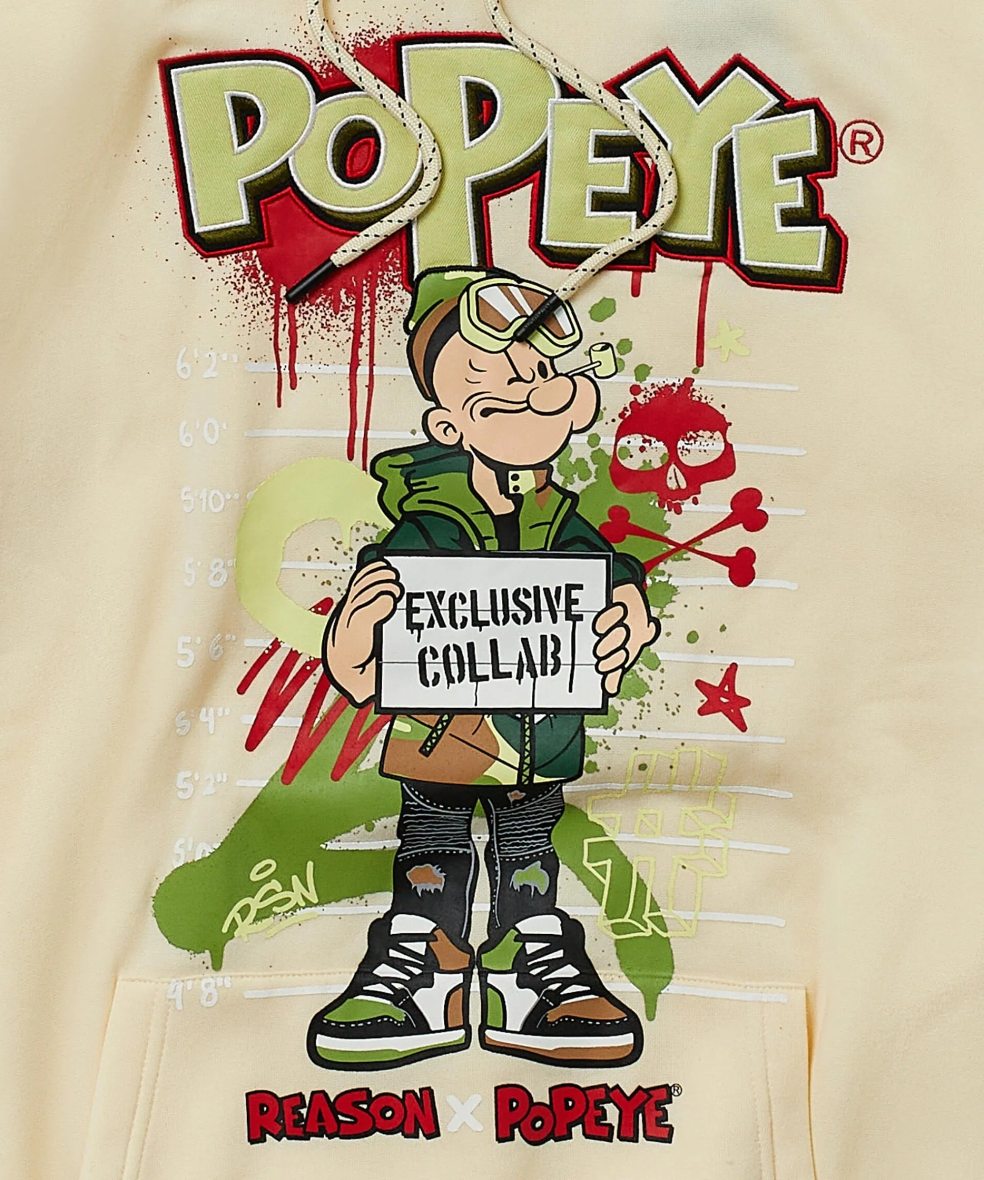 popeye_appli_print_hoodie__tan_2.webp Sale Popeye Appli Print Hoodie - Tan Hoodies | Hoodies
