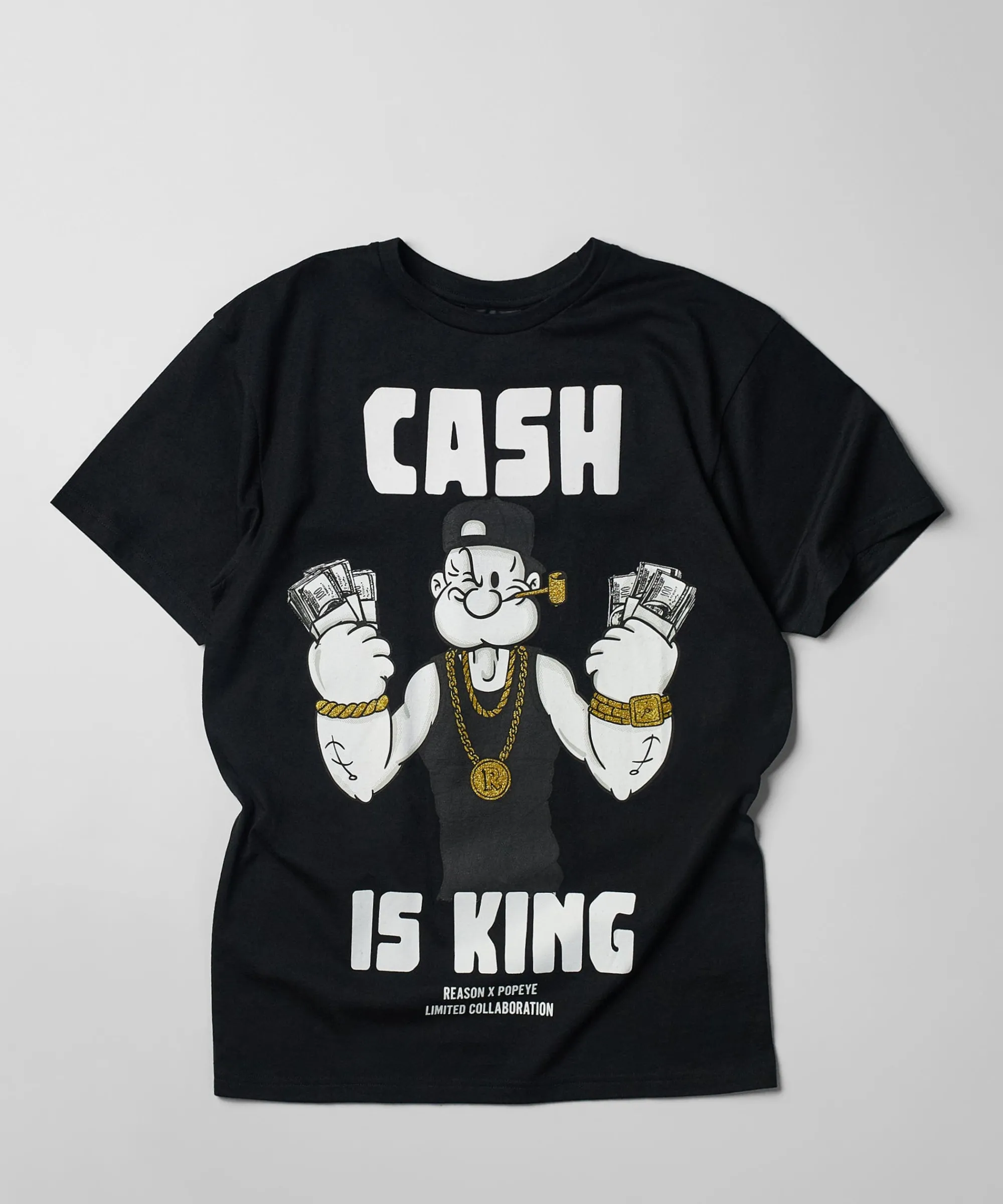 popeye_cash_is_king_short_sleeve_tee__black_0.webp Cheap Popeye Cash Is King Short Sleeve Tee - Black Graphic Tees