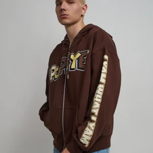 Best Popeye Full Zip Back Print Hoodie - Brown Hoodies | Hoodies