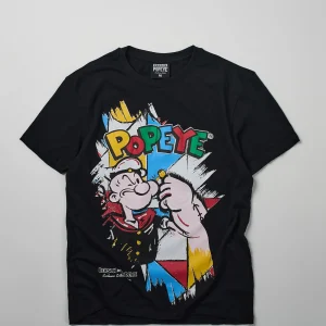 Best Popeye Retro Short Sleeve Tee - Black Graphic Tees