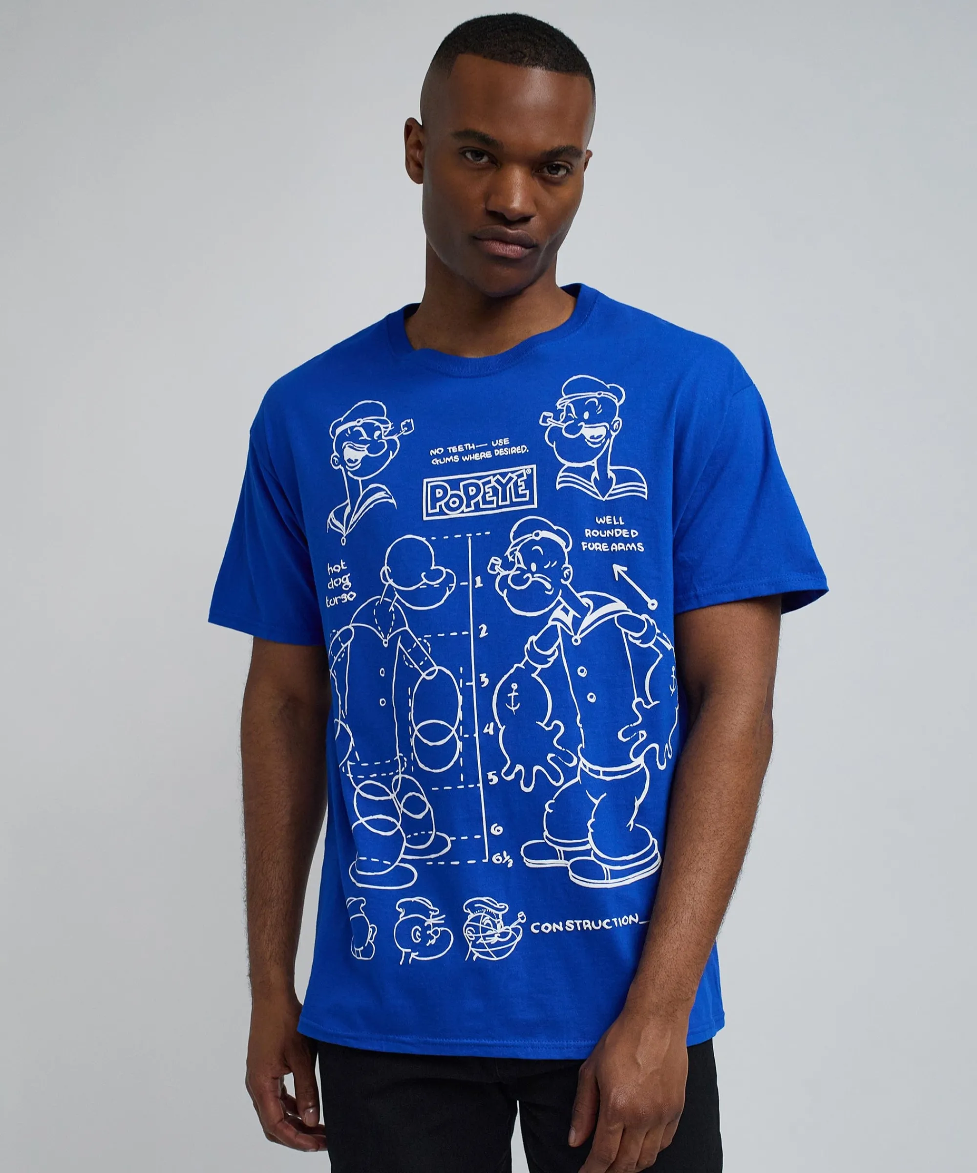 popeye_short_sleeve_tee__blue_0.webp Store Popeye Short Sleeve Tee - Blue Graphic Tees