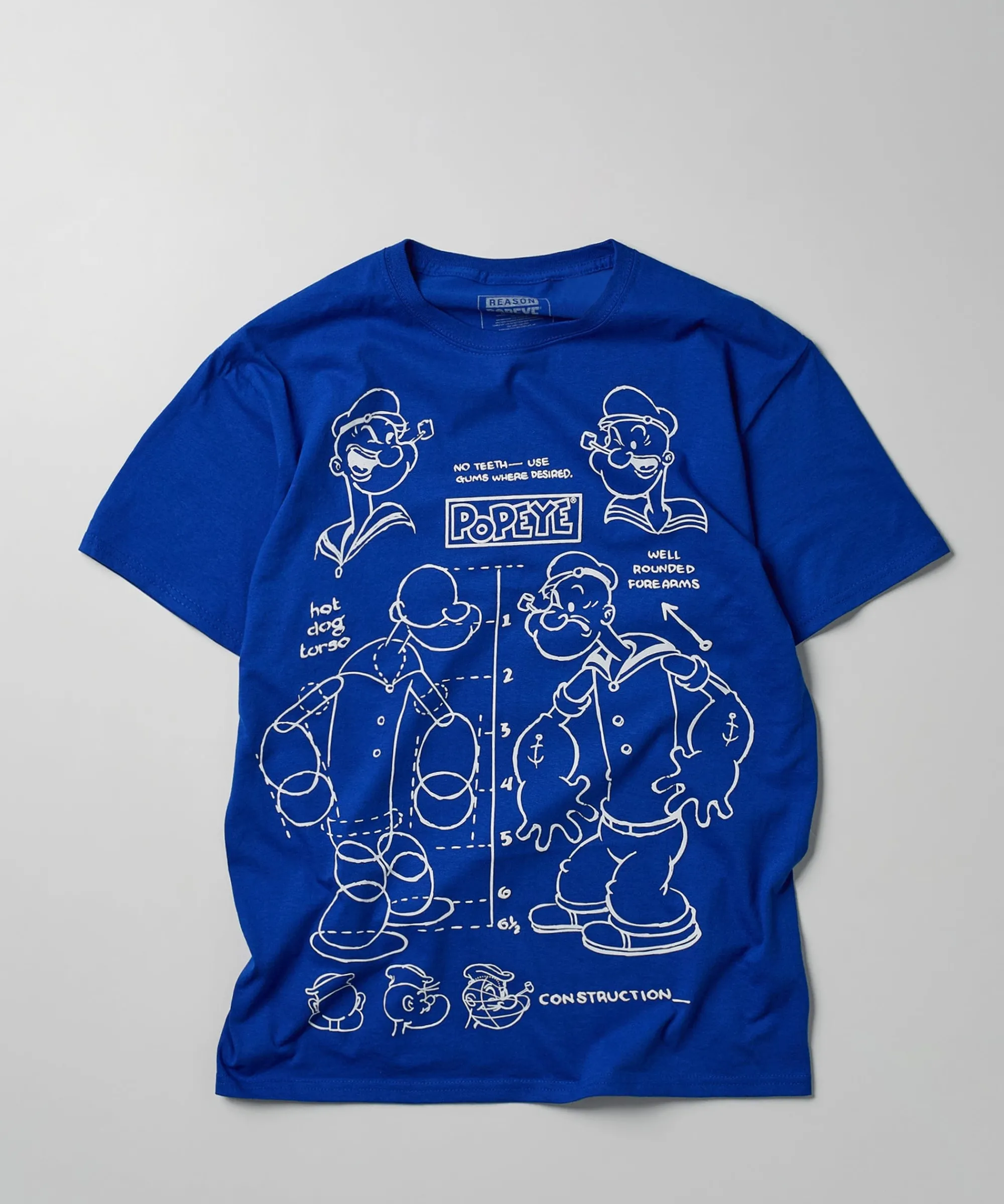 popeye_short_sleeve_tee__blue_1.webp Store Popeye Short Sleeve Tee - Blue Graphic Tees
