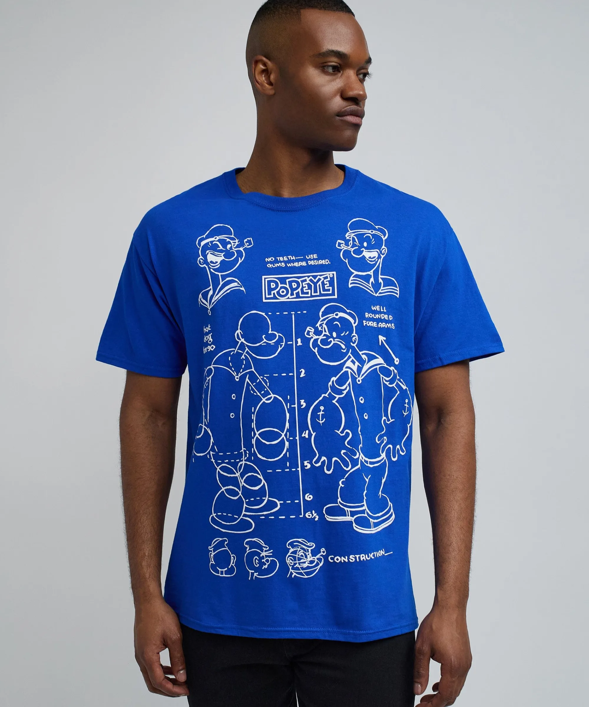 popeye_short_sleeve_tee__blue_3.webp Store Popeye Short Sleeve Tee - Blue Graphic Tees