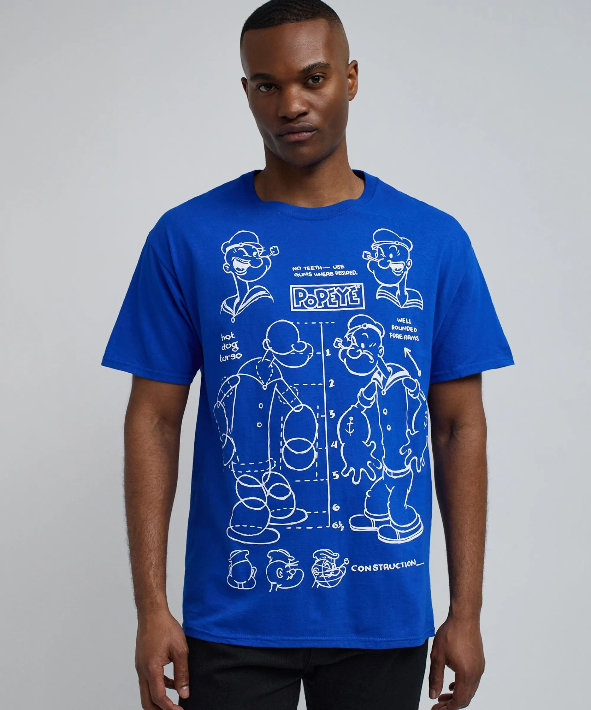 popeye_short_sleeve_tee__blue_5.webp Store Popeye Short Sleeve Tee - Blue Graphic Tees