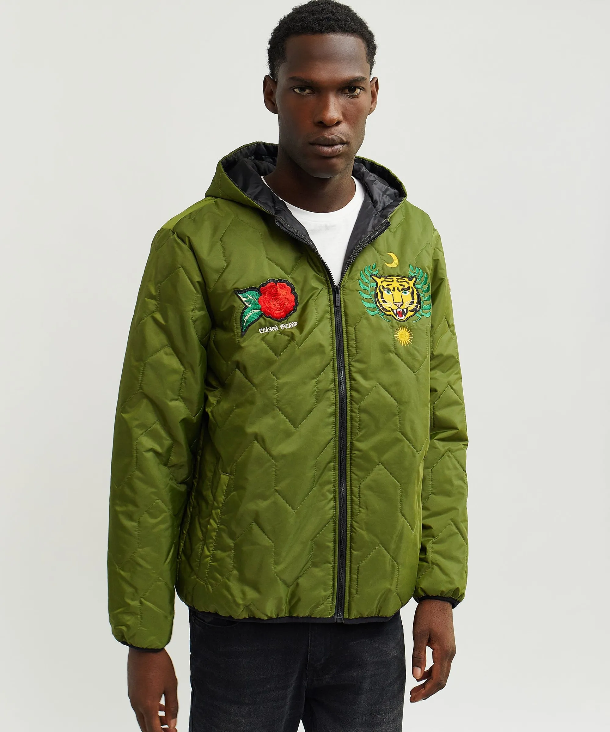 quilted_hooded_jacket__olive_green_2.webp Best Sale Quilted Hooded Jacket - Olive Green Quilted Jackets