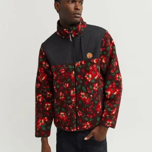 Shop RB Series Sherpa Fleece Zip Up Jacket - Flowers Sherpa