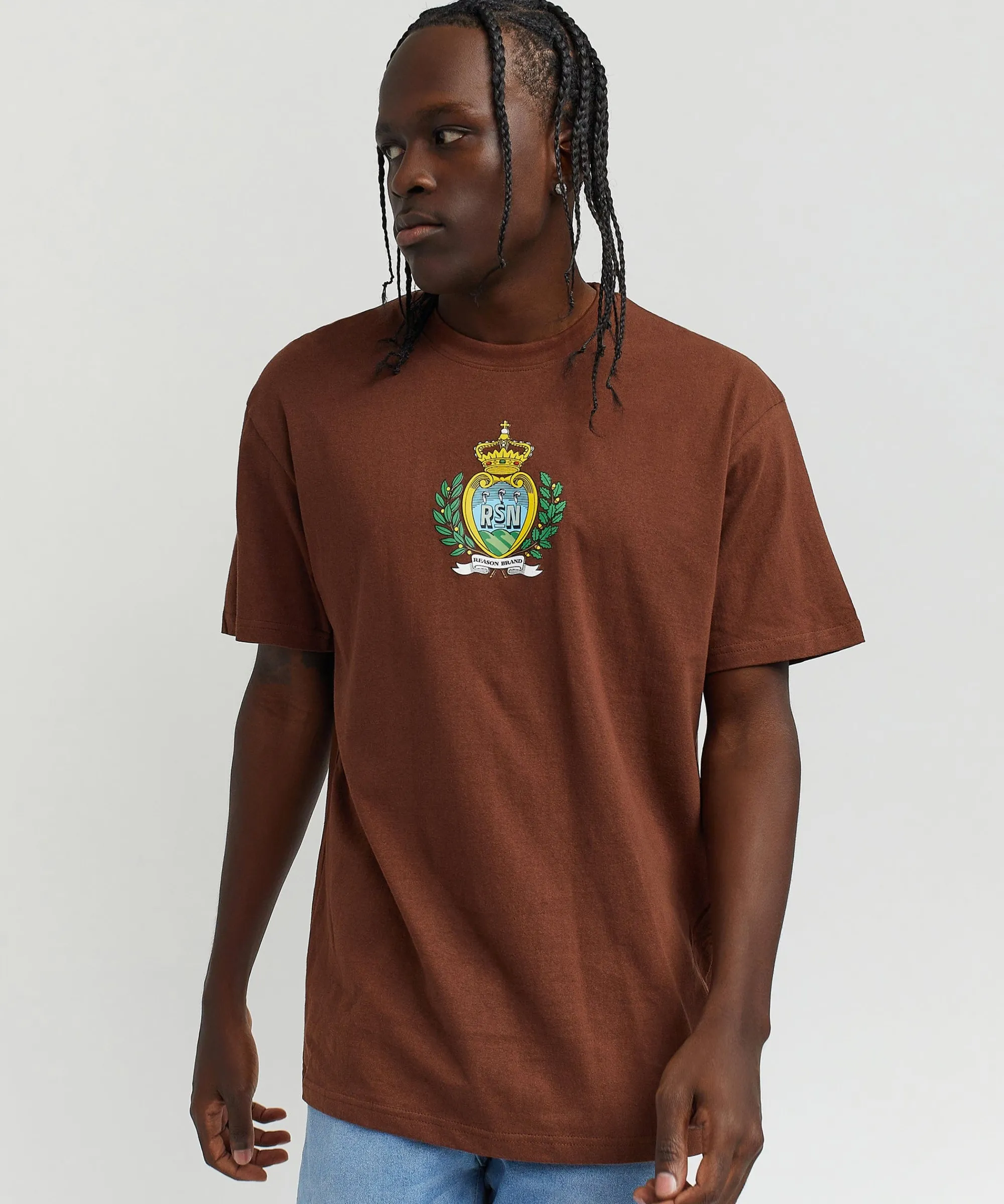 reason_regal_short_sleeve_tee__brown_5.webp Clearance Reason Regal Short Sleeve Tee - Brown Graphic Tees