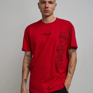 Cheap Respect Embroidered Short Sleeve Tee - Red Graphic Tees