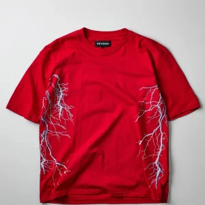Best Sale Revenge Oversized Shorts Sleeve Tee - Red Oversized Tees | Graphic Tees