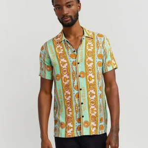 Hot Royal Chain Allover Print Short Sleeve Shirt Button Downs