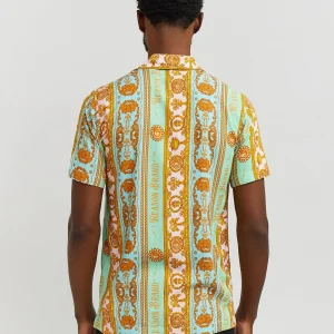 Hot Royal Chain Allover Print Short Sleeve Shirt Button Downs