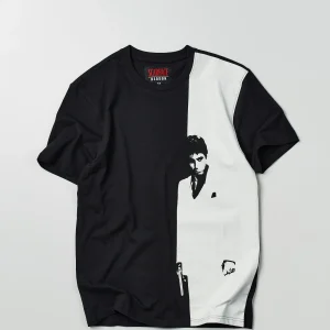 Sale Scarface Cover Art Split Short Sleeve Tee Graphic Tees