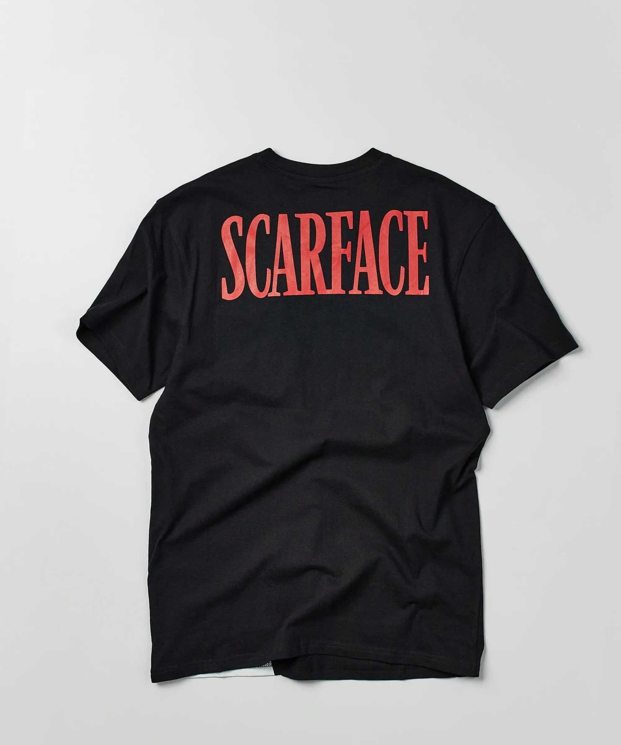 scarface_cover_art_split_short_sleeve_tee_1.webp Sale Scarface Cover Art Split Short Sleeve Tee Graphic Tees