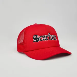 Hot Scarface Embroidered Trucker Hat - Red Hats