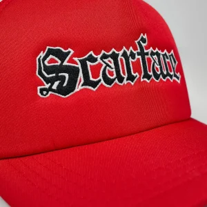 Hot Scarface Embroidered Trucker Hat - Red Hats