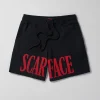 Best Sale Scarface Fleece Glitter Sugar Print Shorts - Black Shorts