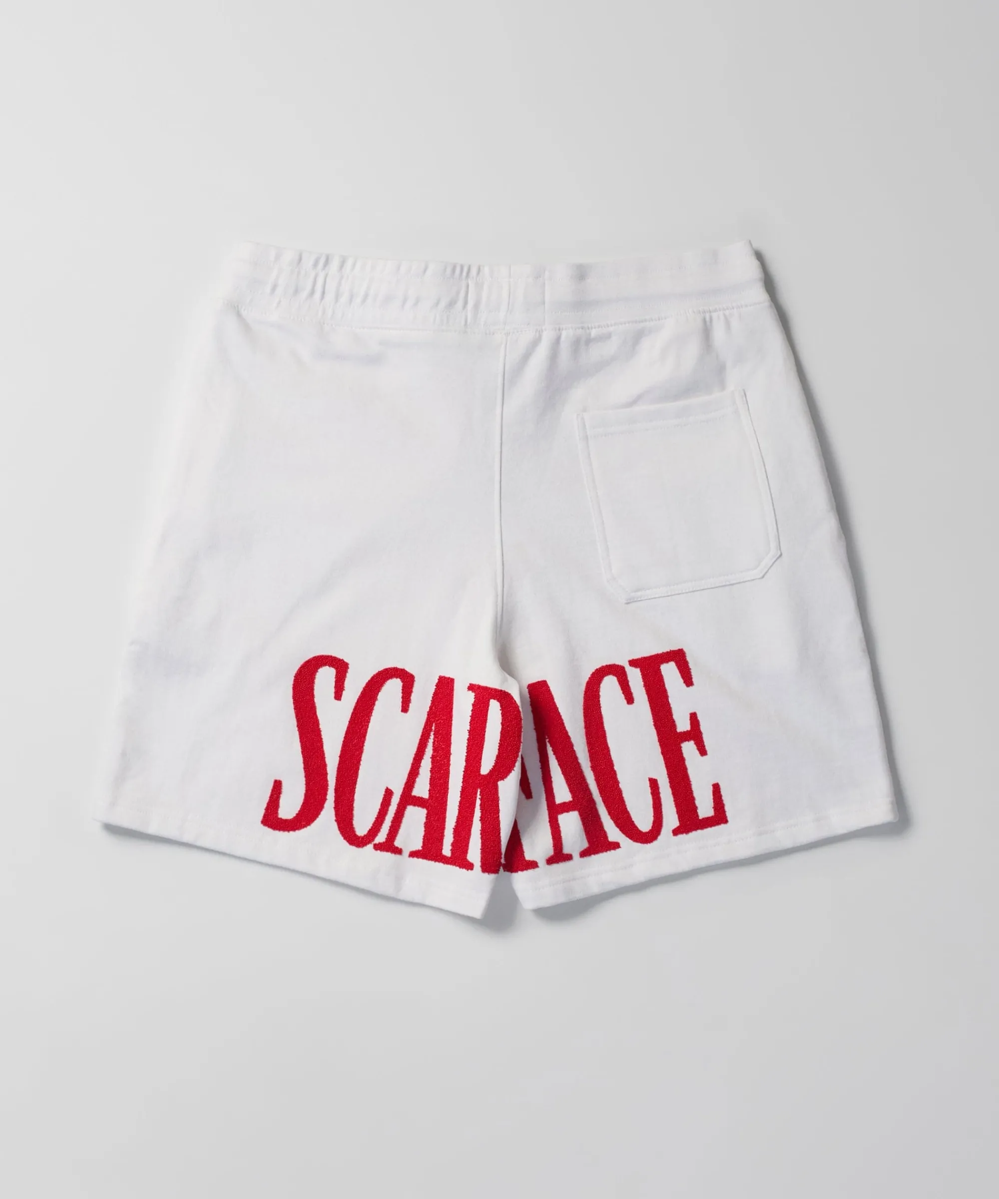 scarface_fleece_glitter_sugar_print_shorts__white_1.webp Best Sale Scarface Fleece Glitter Sugar Print Shorts - White Shorts