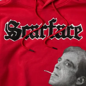 Cheap Scarface Old English Chenille Hoodie - Red Hoodies | Hoodies