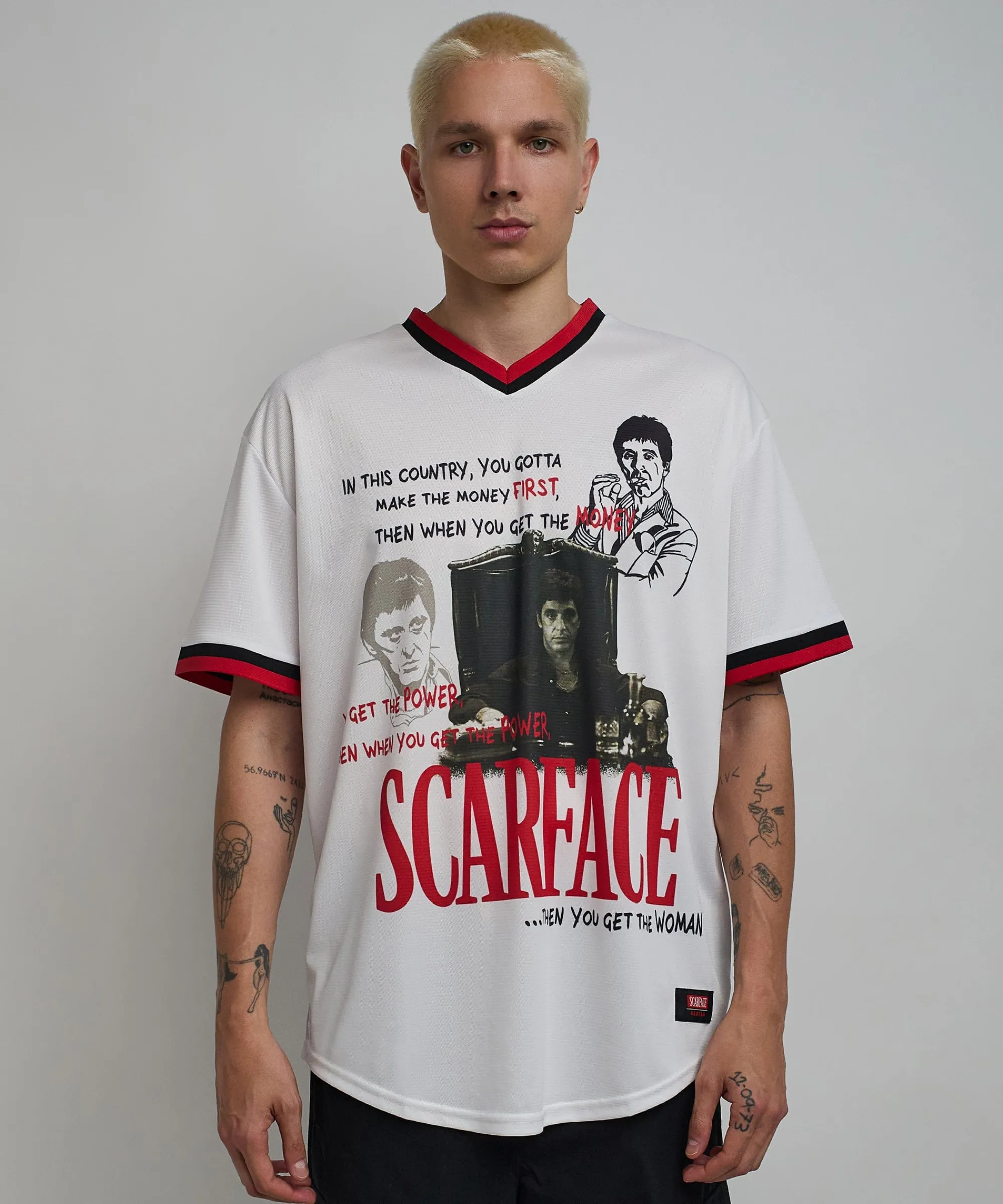 scarface_pinstripe_baseball_jersey__white_0.webp Shop Scarface™ Pinstripe Baseball Jersey - White Jerseys