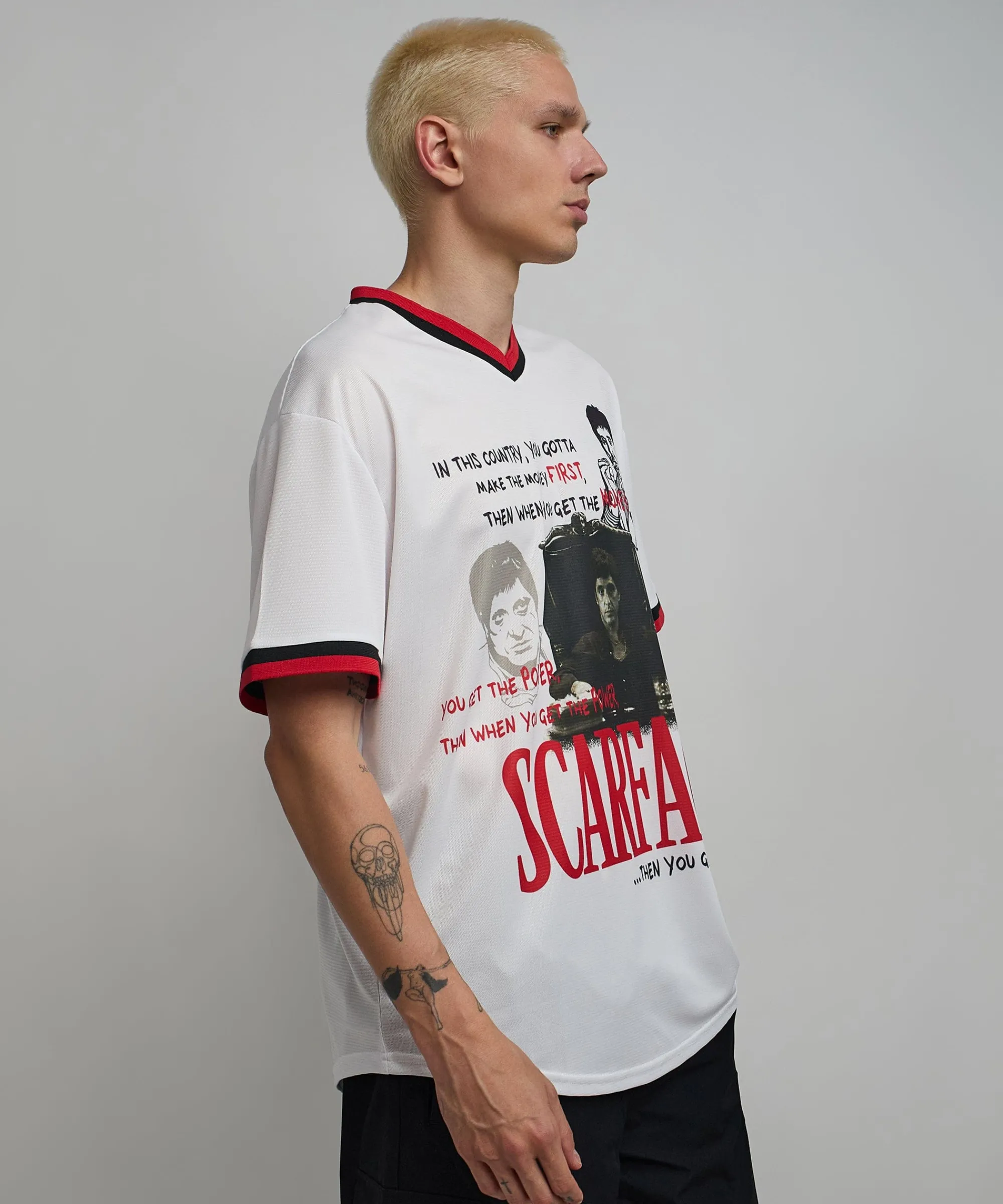 scarface_pinstripe_baseball_jersey__white_3.webp Shop Scarface™ Pinstripe Baseball Jersey - White Jerseys
