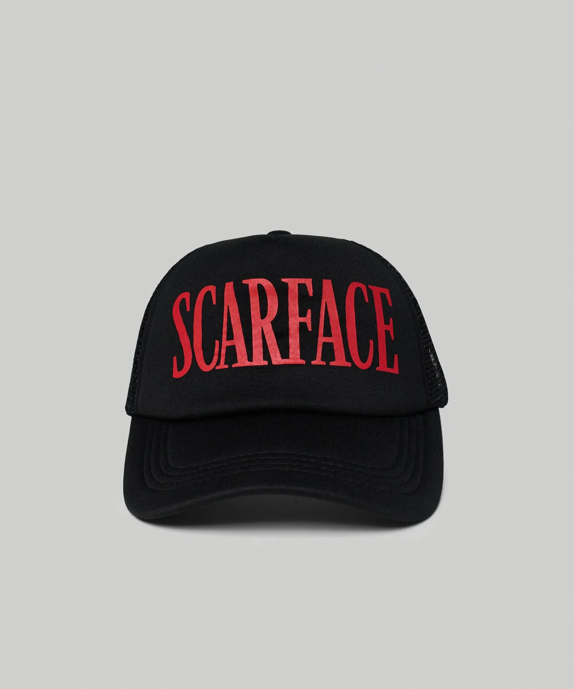 scarface_print_trucker_hat__black_0.webp Shop Scarface Print Trucker Hat - Black Hats