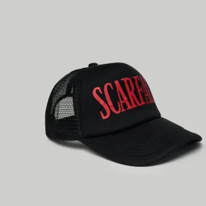 Shop Scarface Print Trucker Hat - Black Hats
