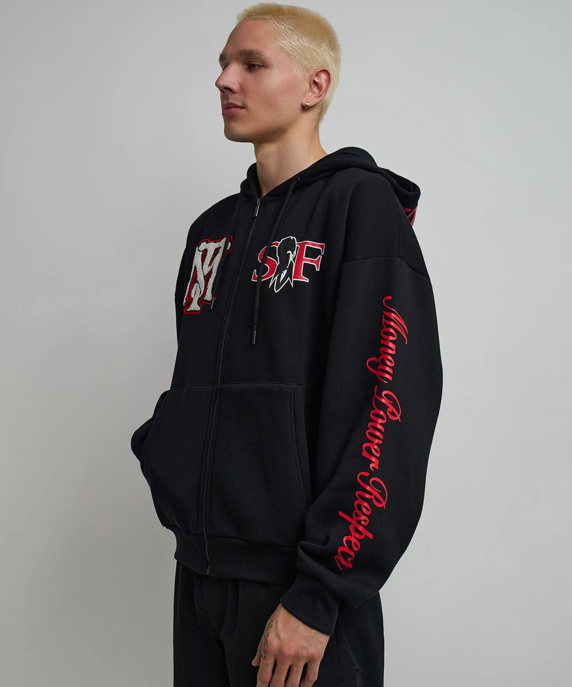 scarface_respect_full_zip_hoodie__black_6.webp Outlet Scarface Respect Full Zip Hoodie - Black Hoodies | Hoodies
