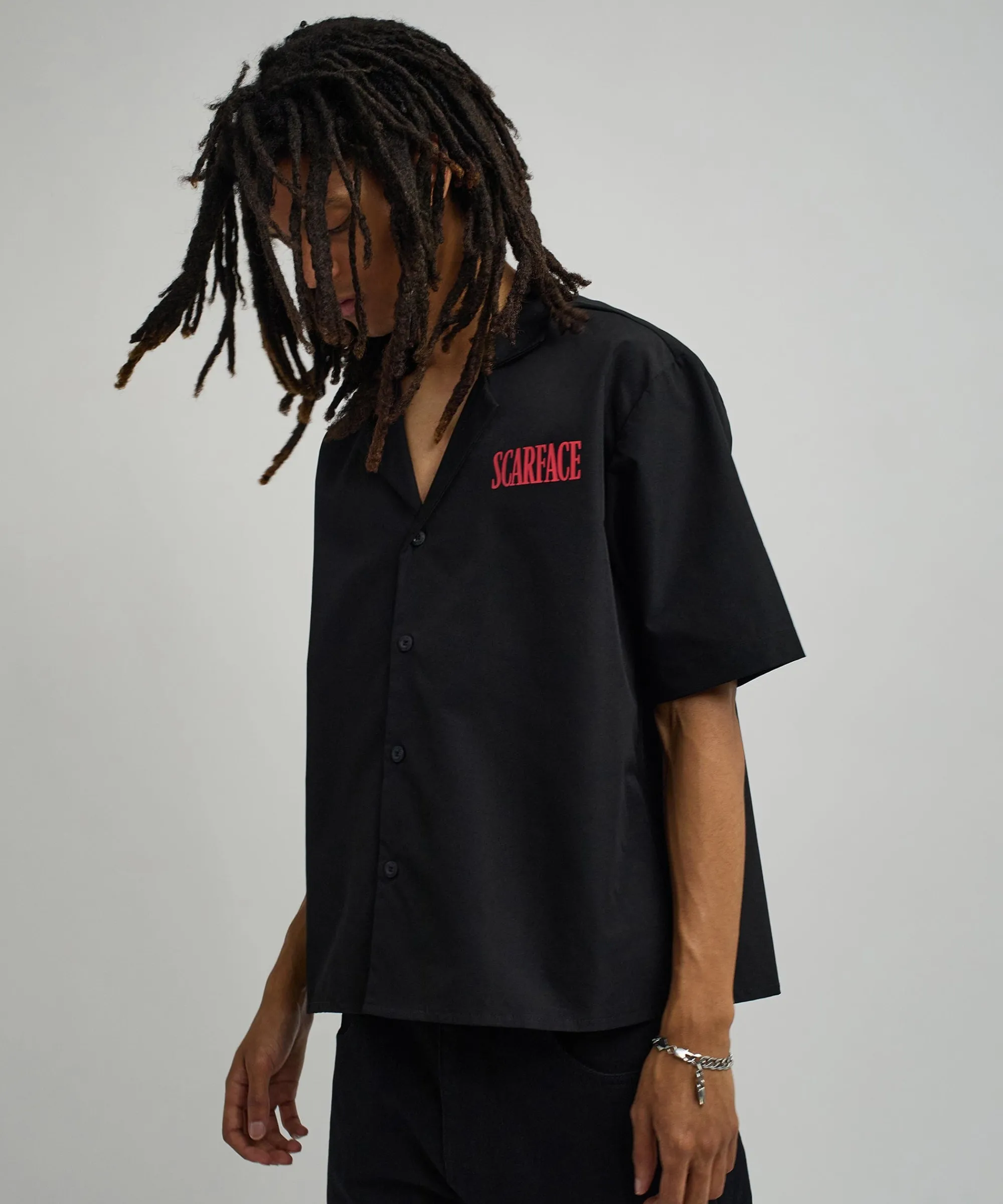 scarface_woven_shirt__black_2.webp Best Scarface Woven Shirt - Black Button Downs | Oversized Tees