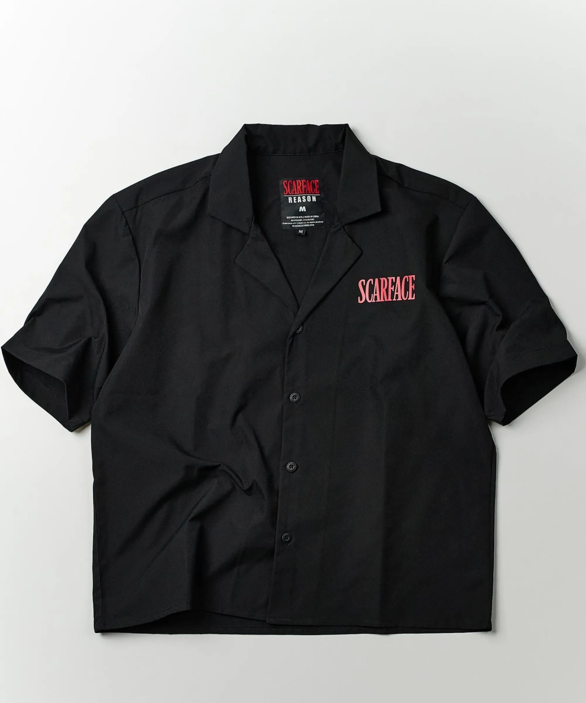 scarface_woven_shirt__black_3.webp Best Scarface Woven Shirt - Black Button Downs | Oversized Tees