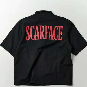 Best Scarface Woven Shirt - Black Button Downs | Oversized Tees