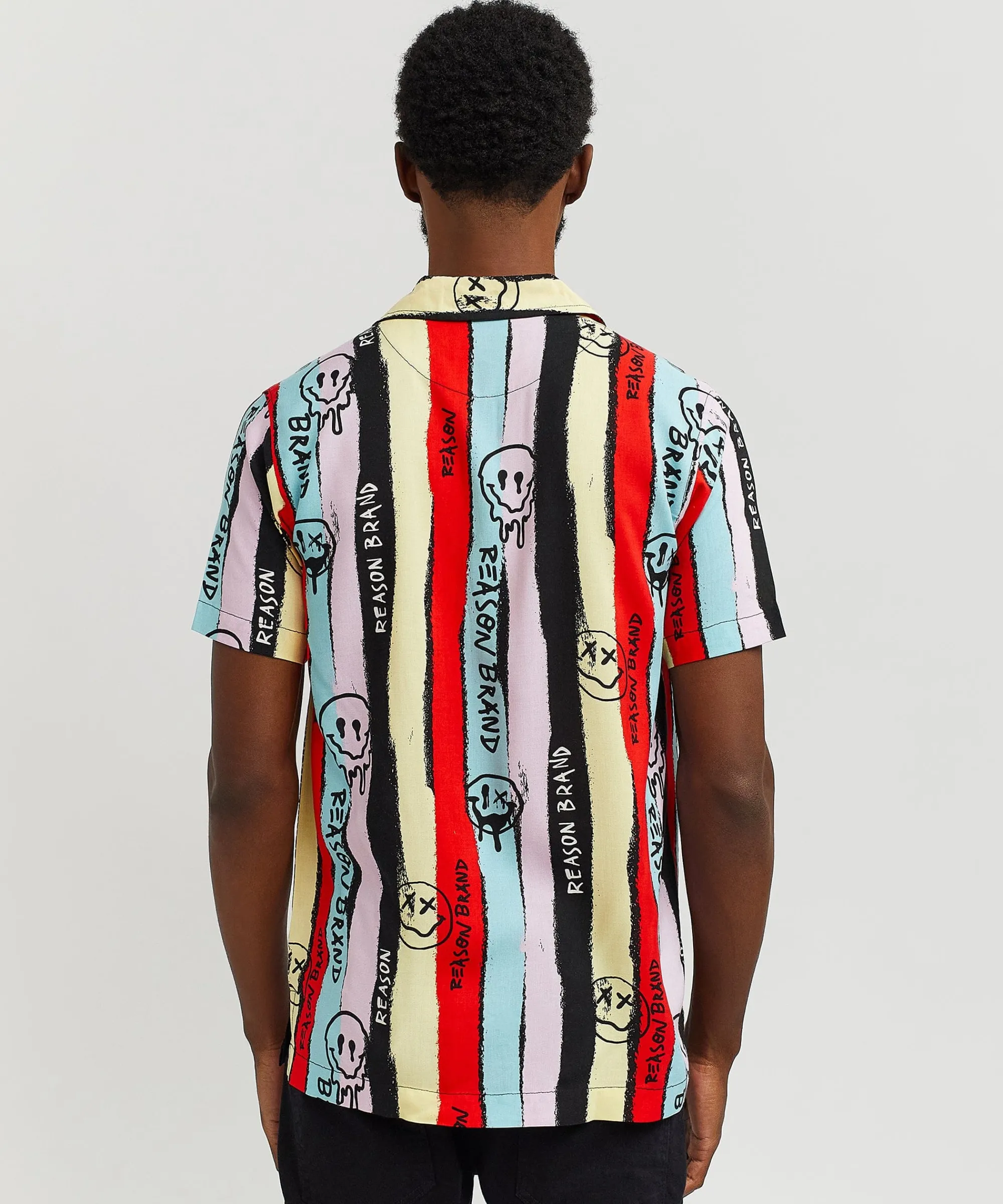 smiley_face_allover_print_short_sleeve_shirt_1.webp New Smiley Face Allover Print Short Sleeve Shirt Button Downs