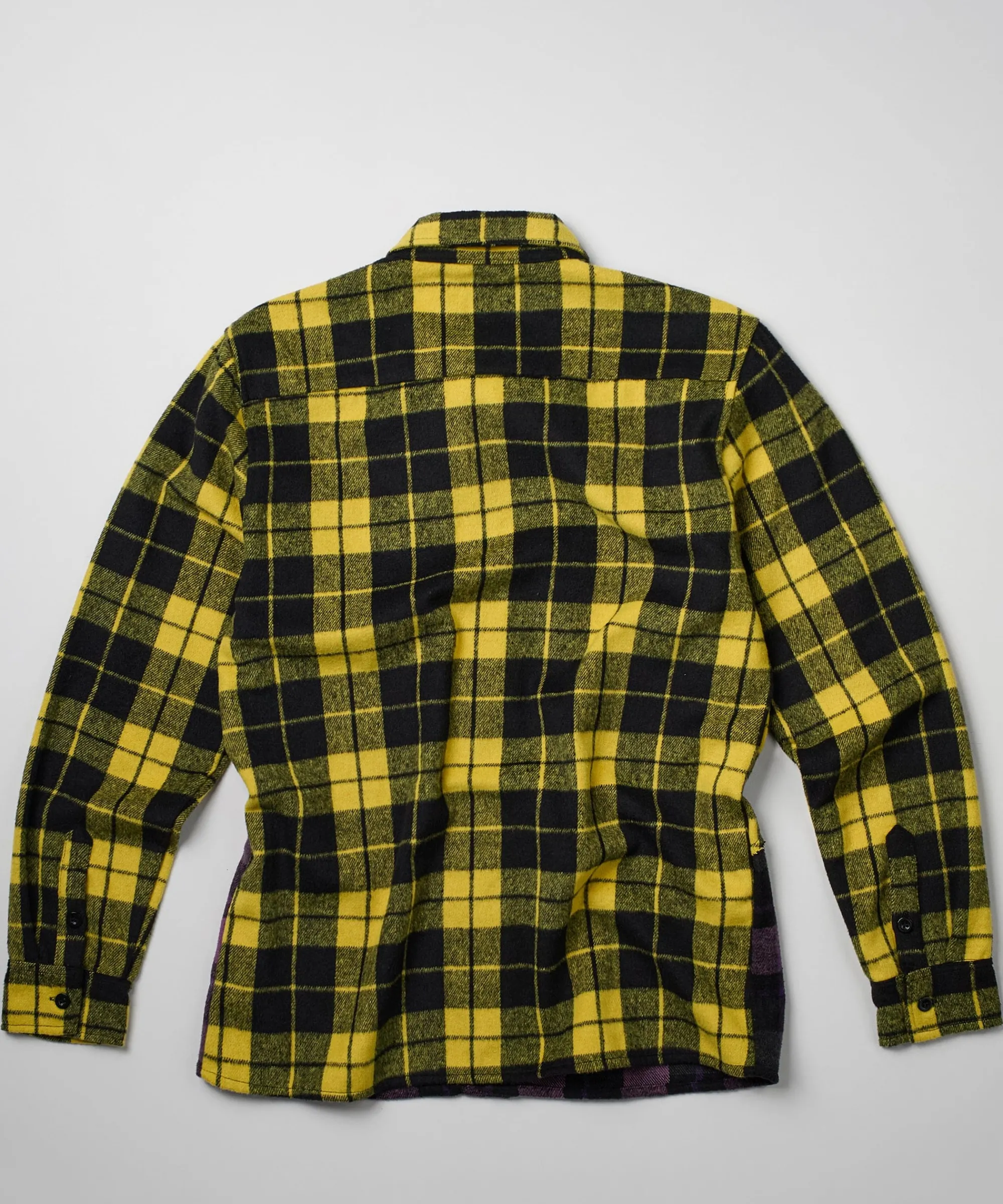 spliced_checkered_color_blocked_overshirt__purple_4.webp Best Spliced Checkered Color Blocked Overshirt - Purple Button Downs | Flannels