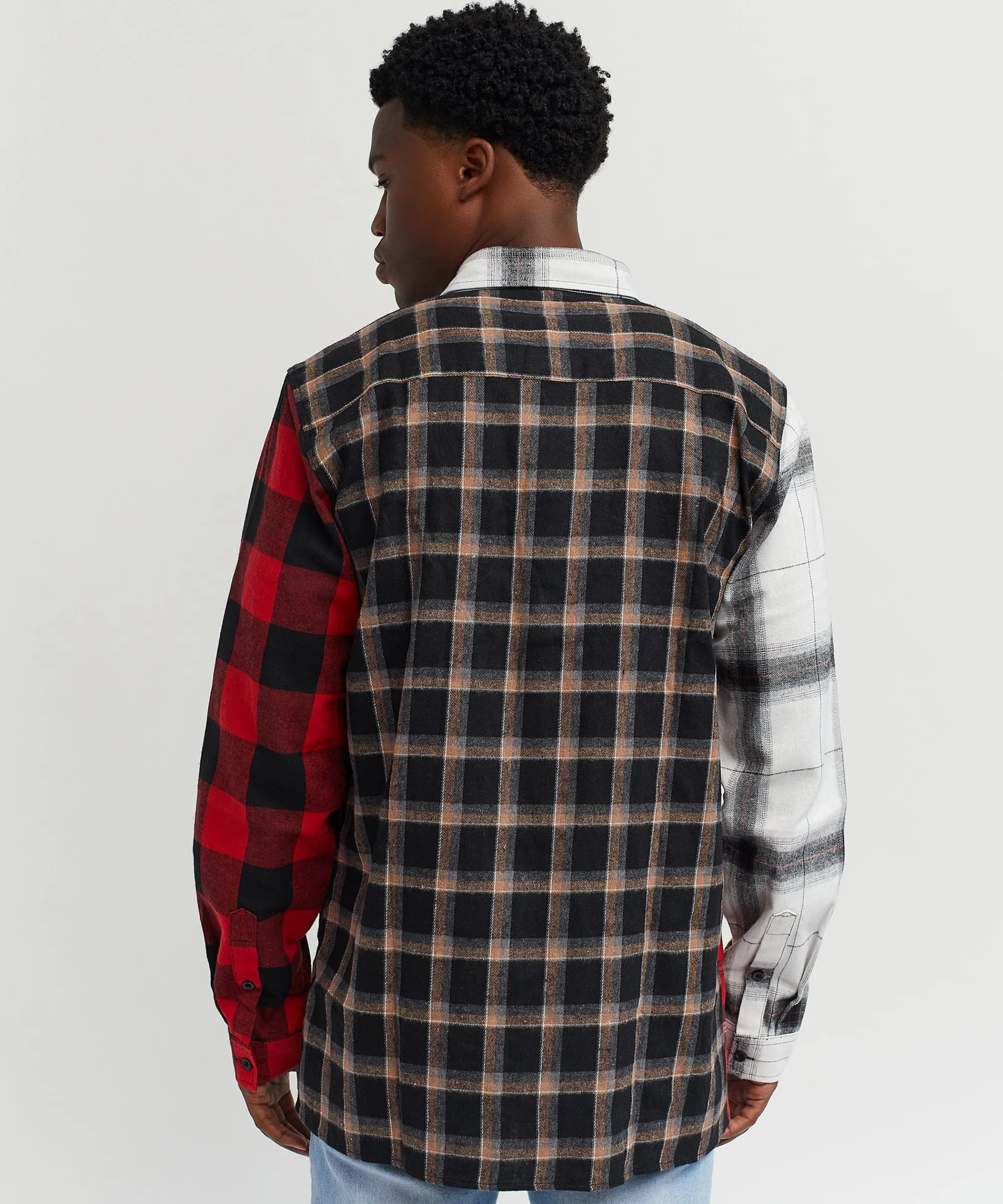 split_flannel_checkered_shirt__multi_1.webp Online Split Flannel Checkered Shirt - Multi Flannels | Button Downs