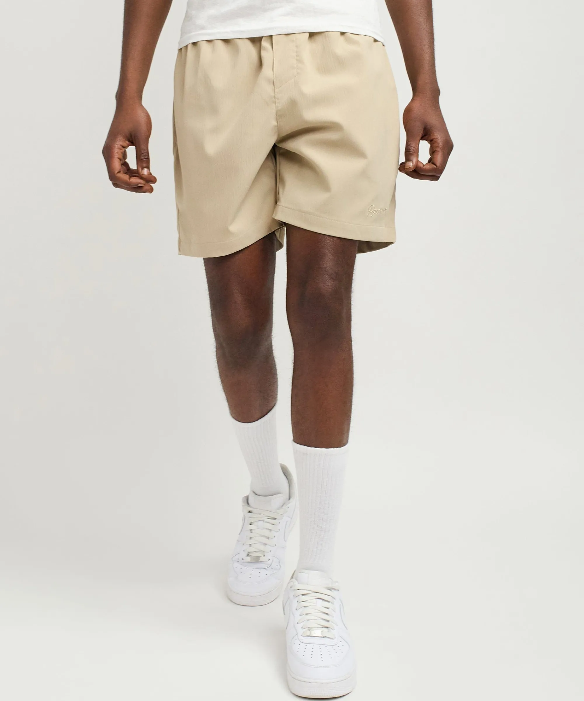 spritz_embroidered_texture_woven_shorts__khaki_0.webp Outlet Spritz Embroidered Texture Woven Shorts - Khaki Shop All Bottoms | Shorts