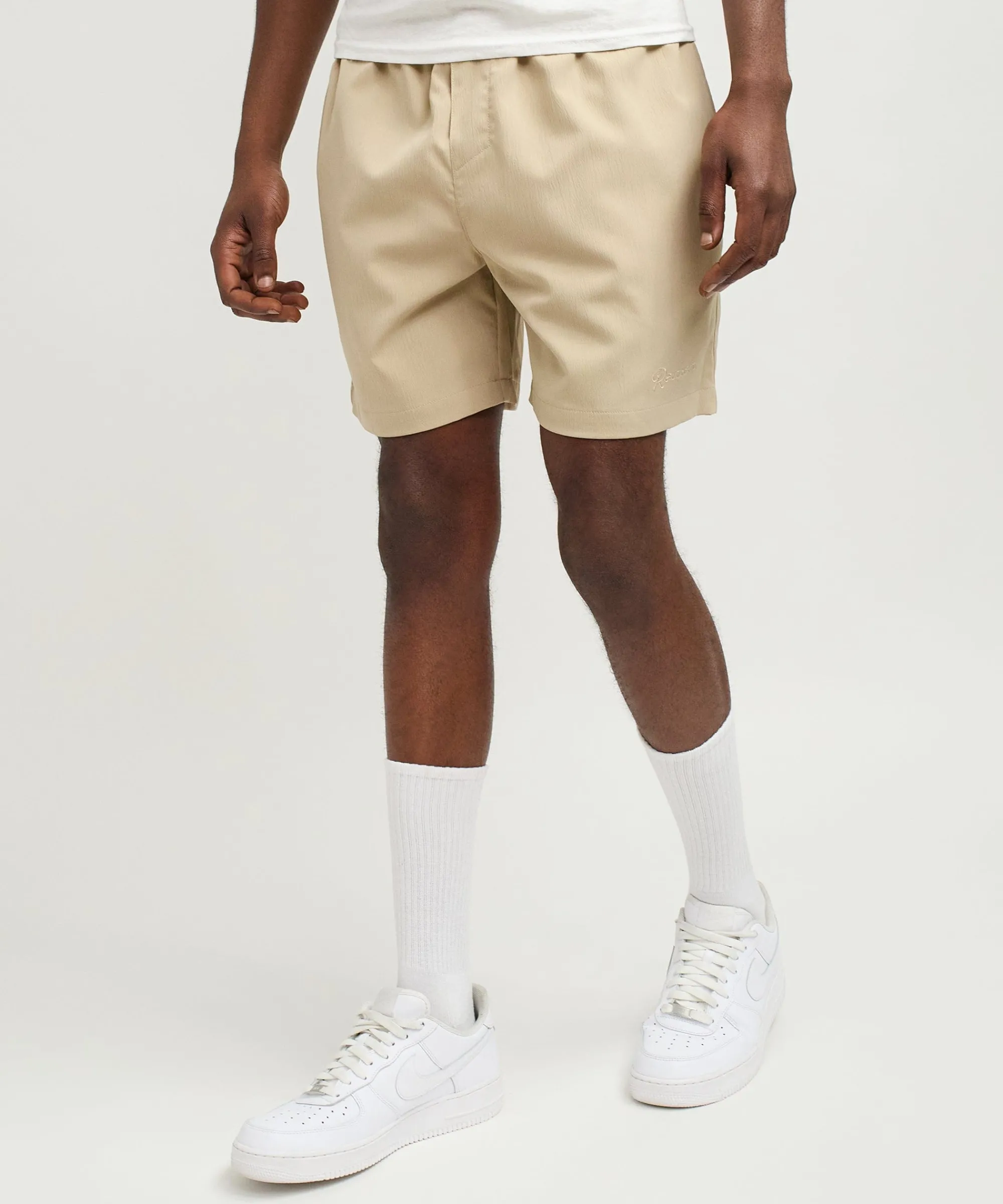 spritz_embroidered_texture_woven_shorts__khaki_3.webp Outlet Spritz Embroidered Texture Woven Shorts - Khaki Shop All Bottoms | Shorts