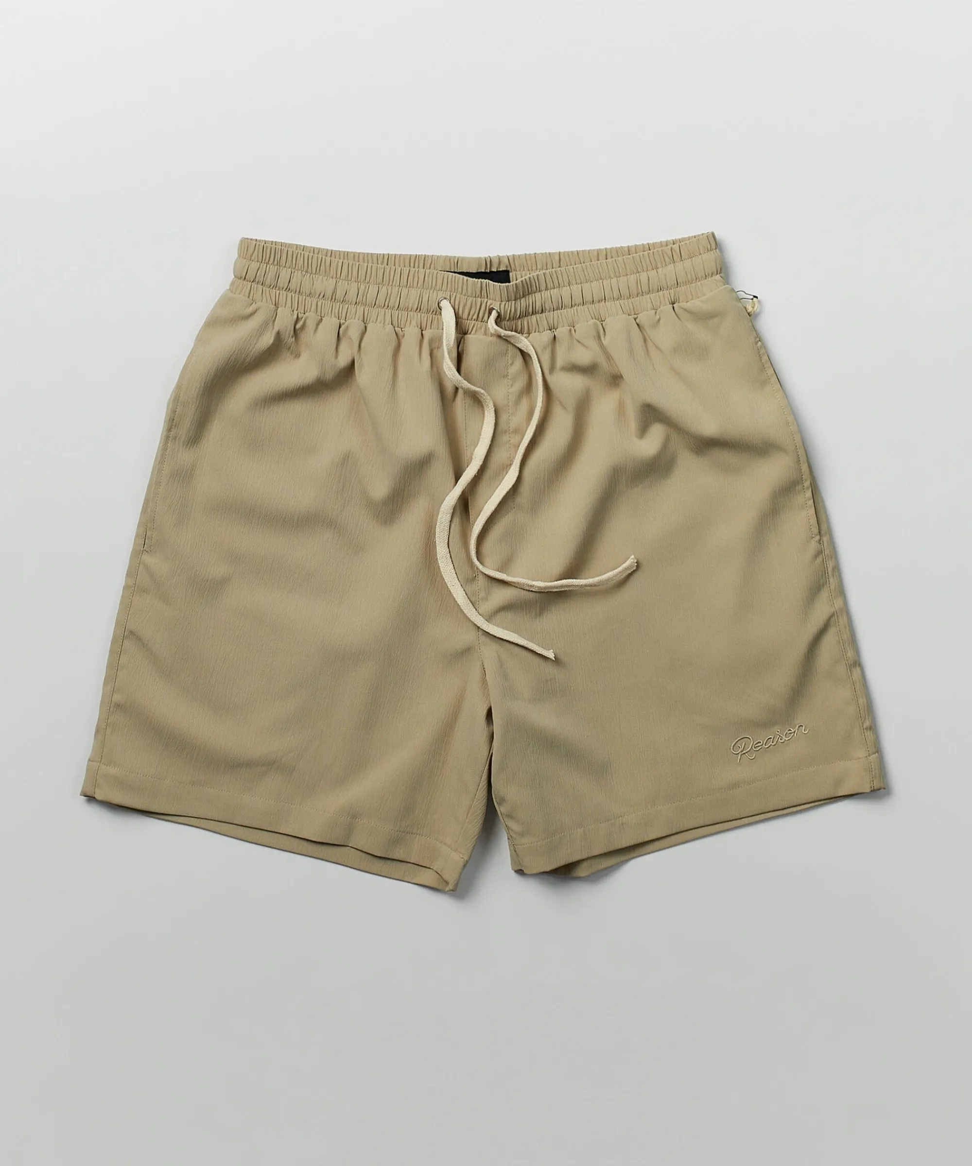 spritz_embroidered_texture_woven_shorts__khaki_5.webp Outlet Spritz Embroidered Texture Woven Shorts - Khaki Shop All Bottoms | Shorts