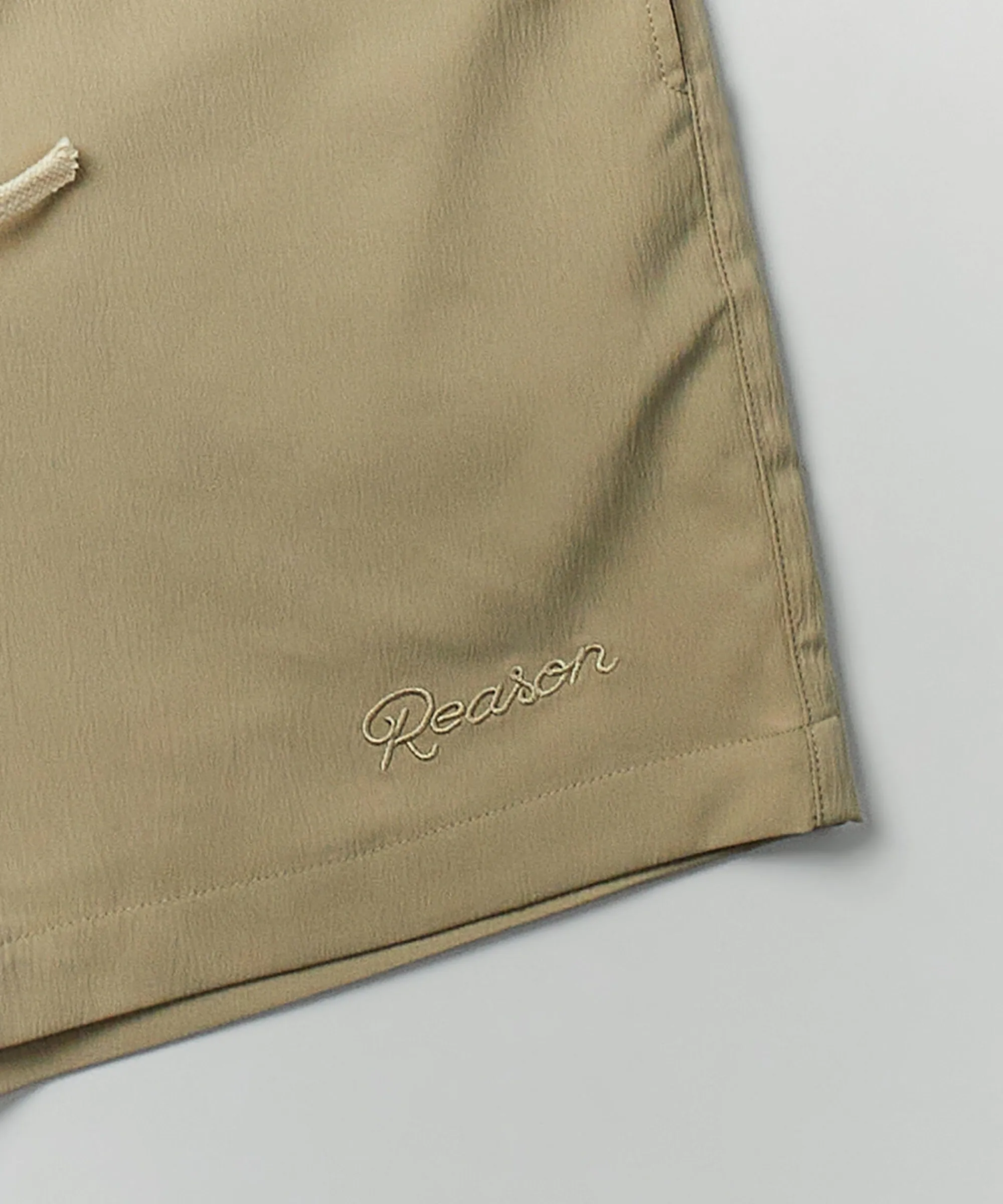 spritz_embroidered_texture_woven_shorts__khaki_6.webp Outlet Spritz Embroidered Texture Woven Shorts - Khaki Shop All Bottoms | Shorts